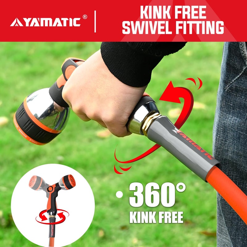 YAMATIC Heavy Duty Short Garden Hose 5/8 in x 3 ft with Swivel Fitting  Super Flexible Leader hose All-weather  Lightweight  Burst 600 PSI - Image 3